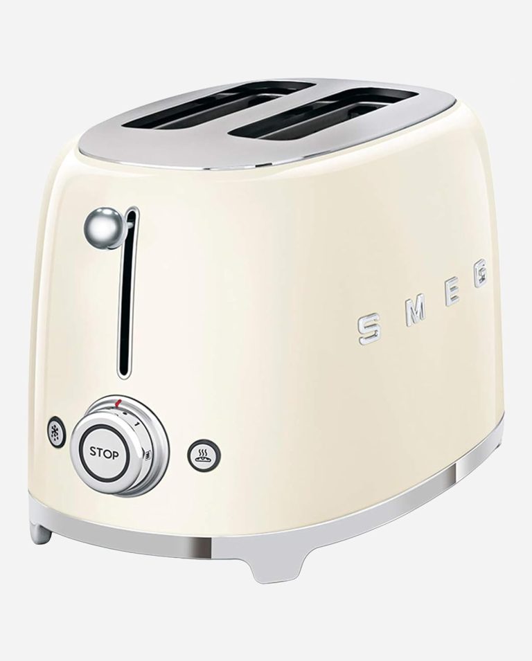 Smeg, Grille-pain 2 Tranches TSF01CREU, 2 Fentes 36 mm, 6 Niveaux de Brunissage, Crème